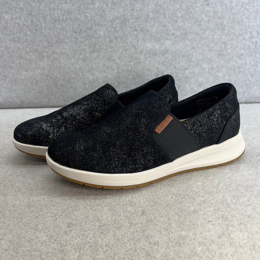Revere Panama Leather Slip On Sneaker Shoe- Midnight -Women Size 8 W *NEW
